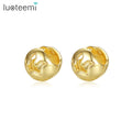LUOTEEMI Fashion Simple Vintage Earrings Gold Plated Personality Crown Earrings for Women Jewelry Accessories Clip Earings