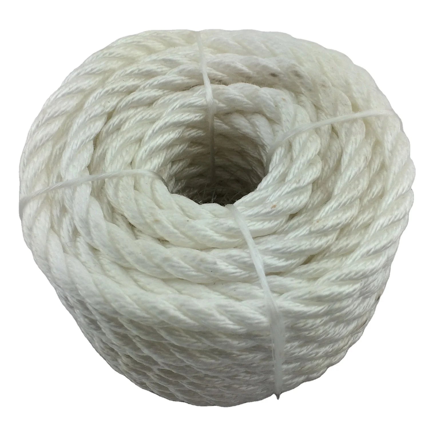 White 3-Strands Twisted PP Multifilament Polyester Nylon Fibre Rope for Fishing Boat Mooring Premium Packaging Rope