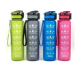 32oz 1000ml Tritan Portable Eco-Friendly Pressing Type BPA Free Water Bottle with Straw Motivational Time Marker