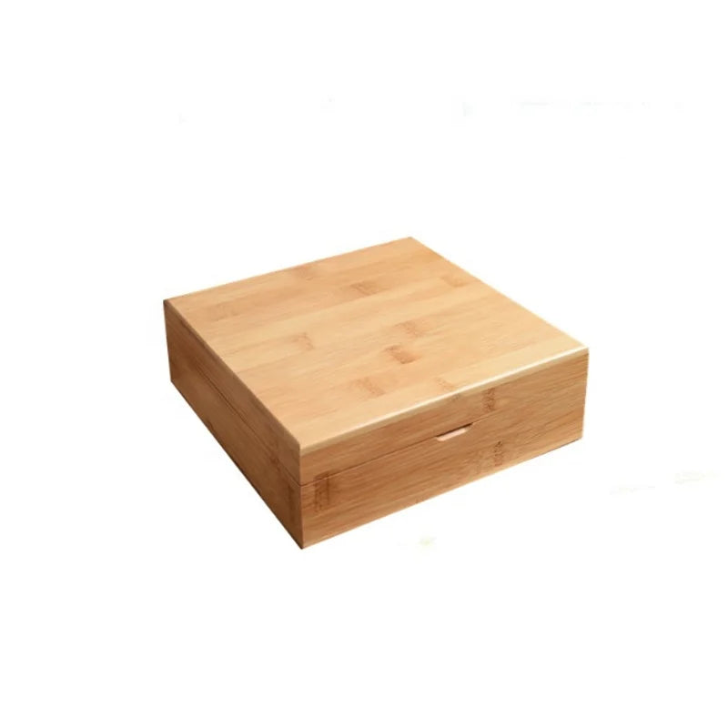 Durable Bamboo Square Wooden Tool Box with Magnetic Lid for Drilling & Cutting Painted Technique for Tool Packaging