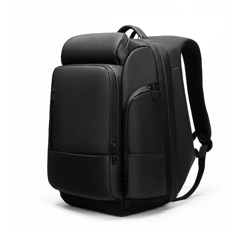 Large Capacity Men's Vintage 17 Inch PC Backpack USB Waterproof Polyester Lining Zipper for Business University Work Travel