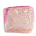 Custom Logo Portable Waterproof Daisy Transparent PVC Makeup Bag Travel Clear PVC Wash Toiletry Cosmetic Bag