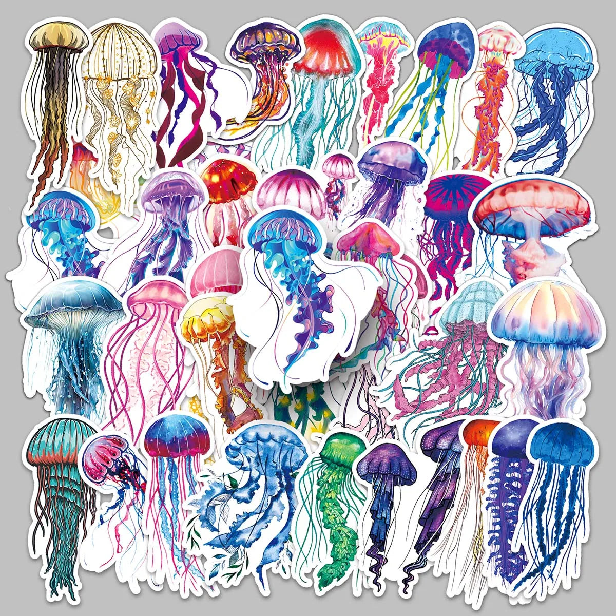 50PCS Factory Hot Cartoon Custom PVC Waterproof Decorative Medusa Stickers for Glass & Water Glasses