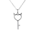 Best Fine Jewelry Rhodium Plated Key Keychain Love Heart Lock 925 Sterling Silver Moissanite Diamond Pendant Necklace for Women