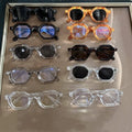 Vintage Polygonal Thick Chunky Frame Eyewear Name Irregular Eyewear Transparent Unique Marbled Texture Eyeglasses