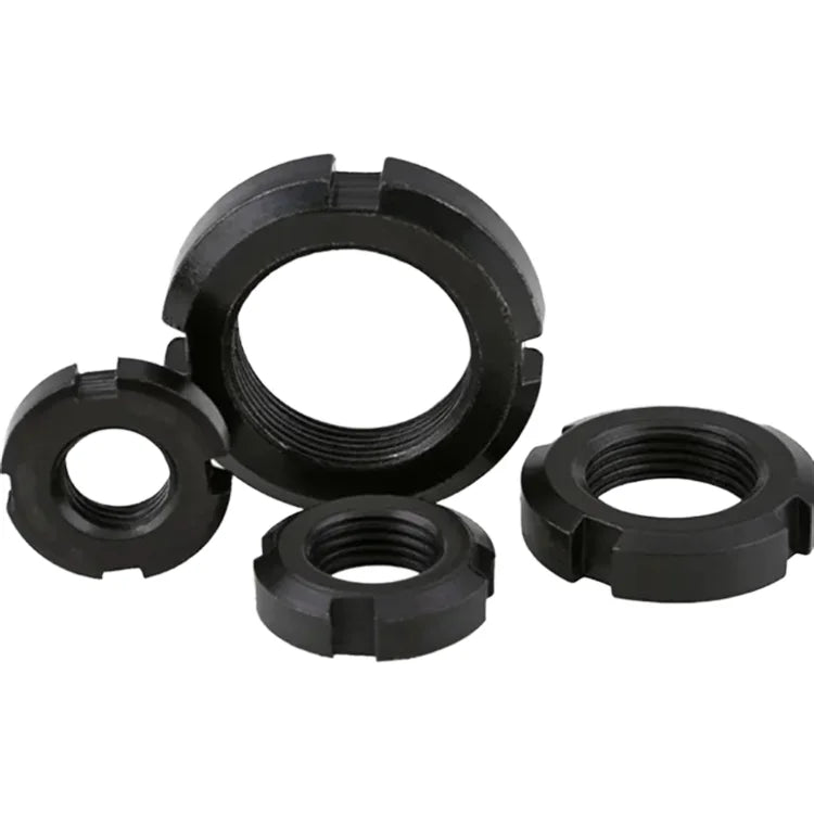 DIN981 GB812 Carbon Steel Oxide Locknuts China Supplier Lock Nut Round Nut for Rolling Bearing Lock Nuts