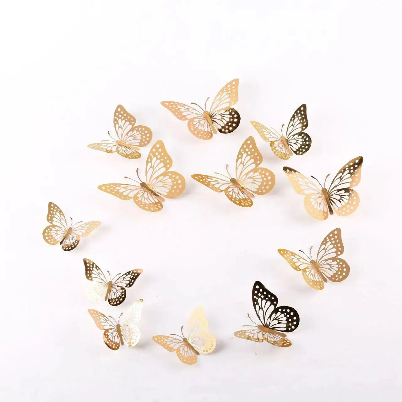 Colorful 3D Hollow Butterfly Hot Specular Surface Paper Cake Decorating Supplies for Party Decorations