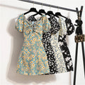 OEM/ODM Empire Waist A-line Short Sleeve Sweet Floral One Shoulder Women Summer Dresses