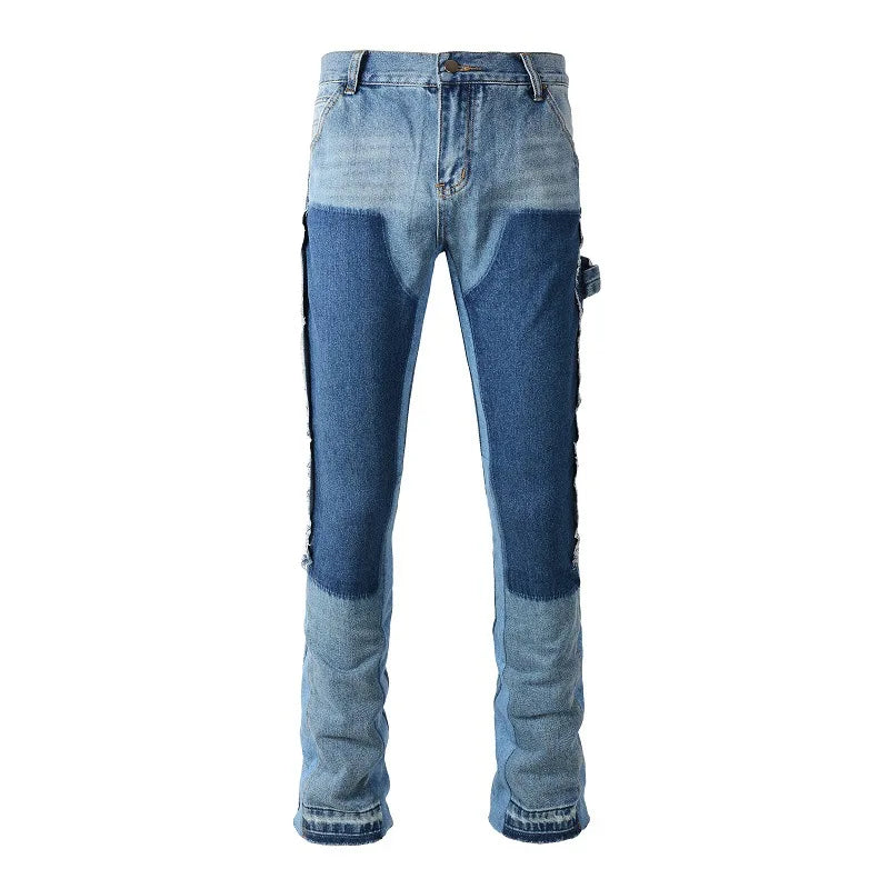 OEM Custom Patchwork Skateboard Hip Hop Streetwear Wholesale Designer Baggy Jeans