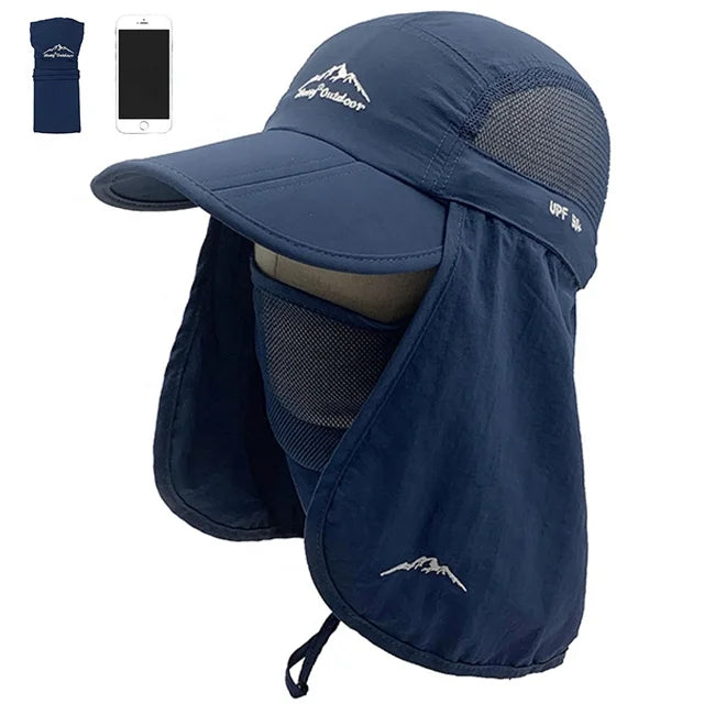 RTS High Quality Breathable Outdoor Sport Casual Cycling Unisex Fishing Bucket Hat UV Protection Detachable Face Protection