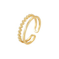 Fashion Jewelry Rings 925 Sterling Silver Simple Ring Double Lines Layer Plain Gold Plated Rings for Women