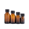 Amber Glass Essential Oil Bottle 5ml 10ml 25ml 30ml 50ml Clear Boston Bottle With Brush Applicator Cap for Liquid Nail Polish