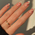 White French Cherry Stiletto Nail Art Tips Wholesale Almond Press on Nails for 24-piece Boxed Set of Nails