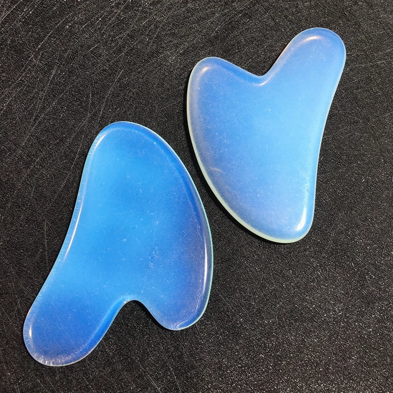 HY Private Label Natural Anti Aging Beauty Facial Skin Heart GuaSha Scraping Tool Opalite Stone