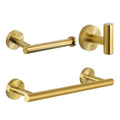 Modern 3 PCS Bathroom Accessories Stainless Steel Brushed Gold Towel Rack Set