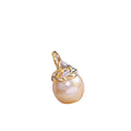 P5015 12-13mm Sterling Silver 18k Gold Plated Freshwater Pearl Beads Pendant Accessory DIY Mountings Wedding Jewelry Wholesale