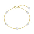Fashion 925 Silver Freshwater Pearl Bracelet Baroque Culture Link Chain Paperclip Figaro Pearl Bracelets for Women Jewelry