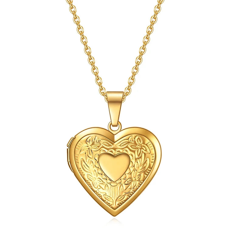 G2725 Wholesale Collier Coeur Collar Corazon Openable Photo Love Flowers Heart Locket Pendant Necklace Fashion Jewelry Necklaces
