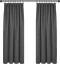 ARODDY 1.7m HOME Fabric Long Gray Window Curtains for Bedroom Privacy Curtain Tiers Window Energy Saving Curtain and Rod Set