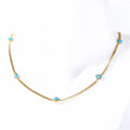 New Fashion Jewelry Natural Turquoise Necklace Stainless Steel 18K Gold Plated Necklace For Women