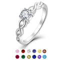 Wholesale Beautiful 925 Crystal Rings Sterling Silver Customize Fashion Luxury Birthstone Engagement Rings for Woman