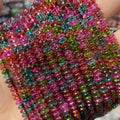 Wholesale Watermelon Tourmaline Glass Beads Loose Abacus Shape Tourmaline Quartz Rondelle Disk Beads for Jewelry Making