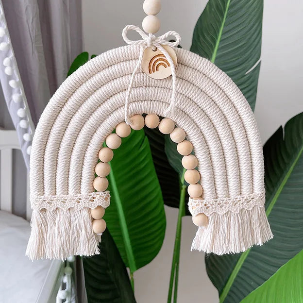 Ins Decorative Nordic  Home Children's Room Decorative Pendants Woven rainbow Wall Decoration