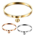 Women's Bracelet Titanium Steel Anti Tarnish Waterproof Ladies Bracelet Heart Shaped Lock Charms Diamond Cut Bracelet for Girls