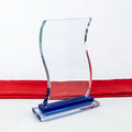 Unique Different Shape Custom Color Engraved K9 Crystal Glass Award Plaque Trophy Glass Blanks for Business Authorized Souvenir