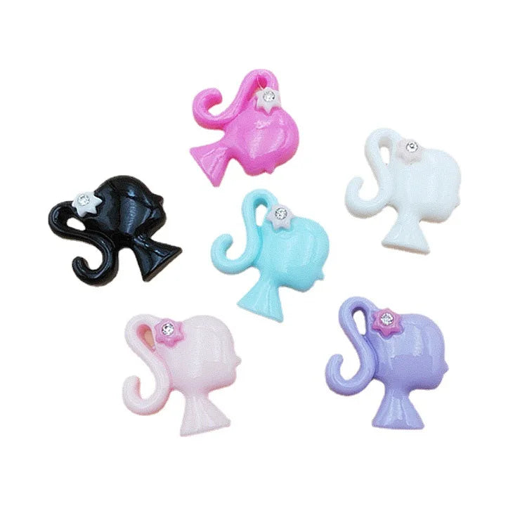 3D Wholesale Luxury Kawaii Resin Valentine's Day Accessories Rhinestones Girls Head Nail Diamonds Charms