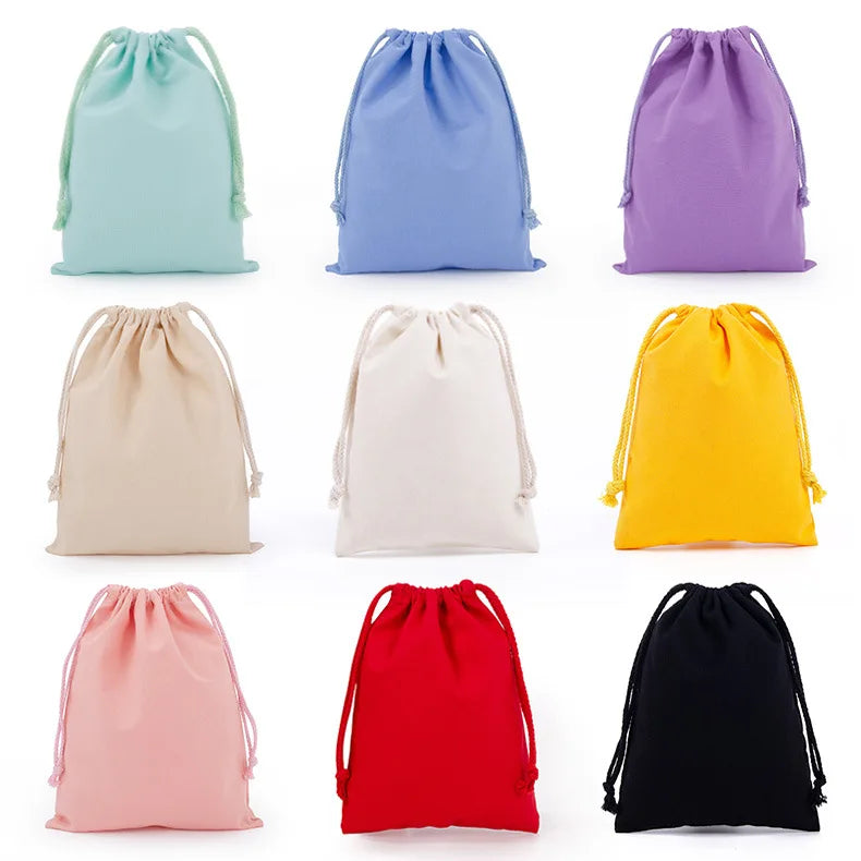 New Custom Logo Natural Cotton Canvas Muslin Drawstring Bag Backpack Eco-Friendly String Back Pack Gift Giveaways Sport Bags