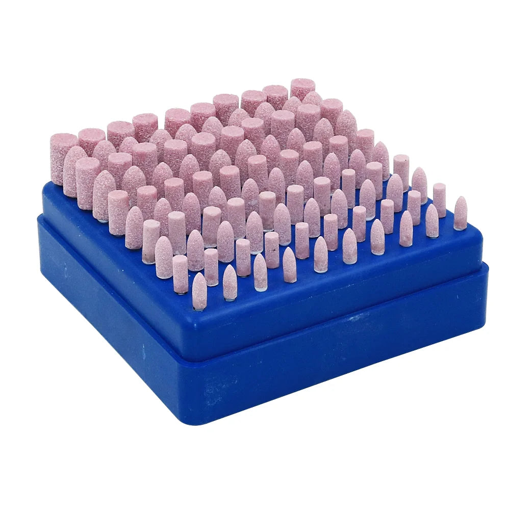 Mini 3mm Shank Stone Wheel Abrasive Mounted Point Grinding Bits Kit 100pcs/Box Rotary Polishing Wheel Jewelry Tools Equipment