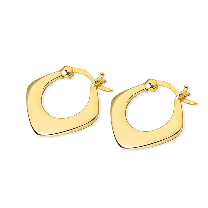 Stylish Chic Refined Chic 2023 Tube Chunky Bold Hoop Earring Round Square Geometric Gold Statement Earrings for Women