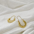 Hollow Big 925 Sterling Silver Twisted Rope Hoop Earrings 18K Gold Plated Ear Jewelry for Women
