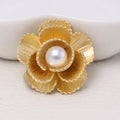 MM0470 Fashion Gold Flower Brooch With Pearl Women Brooch Jewelry Wholesale