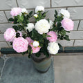 Single Stem 2 Flower 1 Bud Faux Flower 3 Head Silk Peony Artificial Flower Home Family Congratulation Decoration for Graduation
