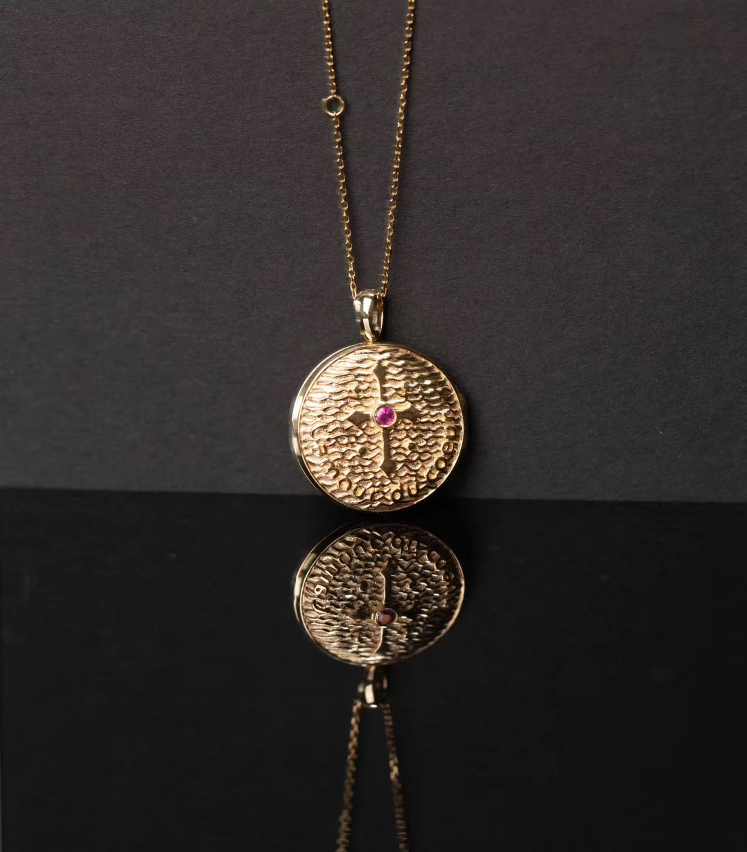 Couture Masterpiece 18k Solid Gold Pendant Sapphire Inlay Custom Moissanite Fine Jewelry Gift Custom Personalized