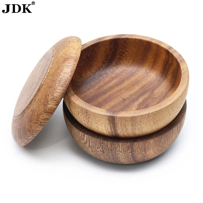 JDK Wholesale Custom Walnut Wooden Shaving Soap Bowl with Lid Premium Hair Removal Product