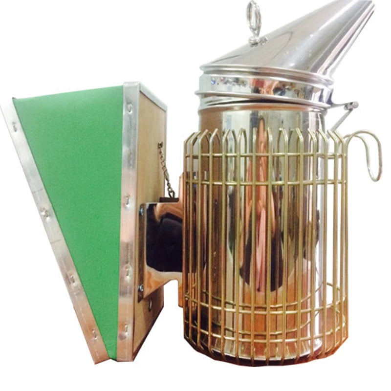 Green American Style Bee Smoker Beekeeping Tool Stainless Steel M Size Bee Smoker Beekeeper Tool