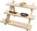 Elegant 3-Layer Wooden Jewelry Display Rack-Multifunctional Standing Storage for Earrings Rings Coin Displays Removable Shelves