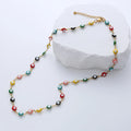 Tarnish Free Waterproof Fashion Jewelry 18k Gold Plated Stainless Steel Evil Eye Beads Necklace