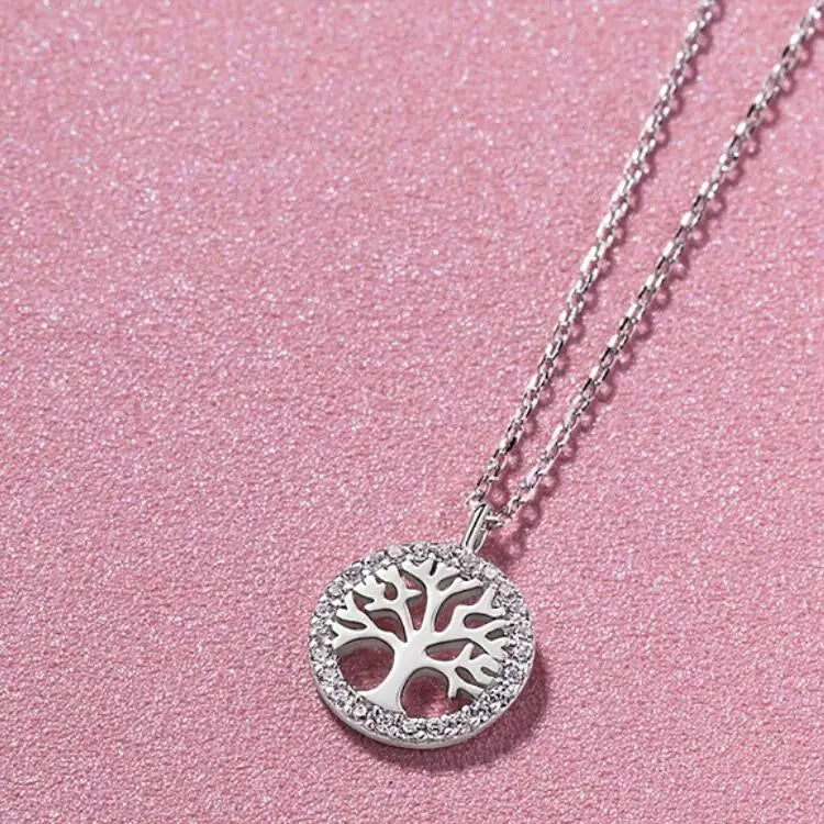 Custom Explosion Niche Design Temperament Clavicle Chain 925 Sterling Silver Necklace Female Tree of Life Pendant