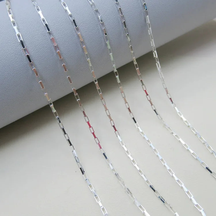 High Quality 925 Sterling Silver Long Box Chain Wholesale Jewelry Findings for Bracelet Necklace Making