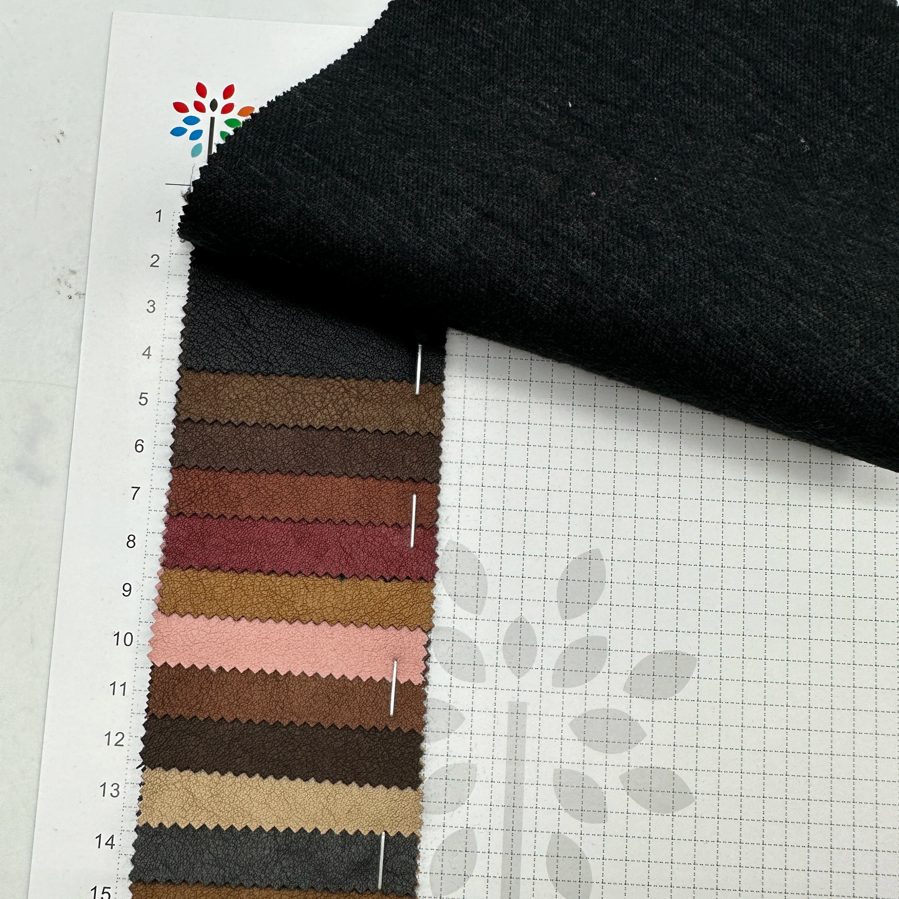 PFAS FREE Ready Goods PU Leather with New Pattern Soft Poly Cotton Backing Synthetic Leather Fabric for Accessory Making