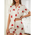 New High-Quality Women's Loungewear for Spring  Summer Comfortable  Short Sleeve Shirt and Shorts  Sleepwear Set for Women