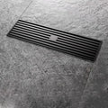 Anti-odor Modern Eco-Friendly Gun Gray Shower Rectangular Brass 8*20cm Floor Drain for Bathroom and Balcony