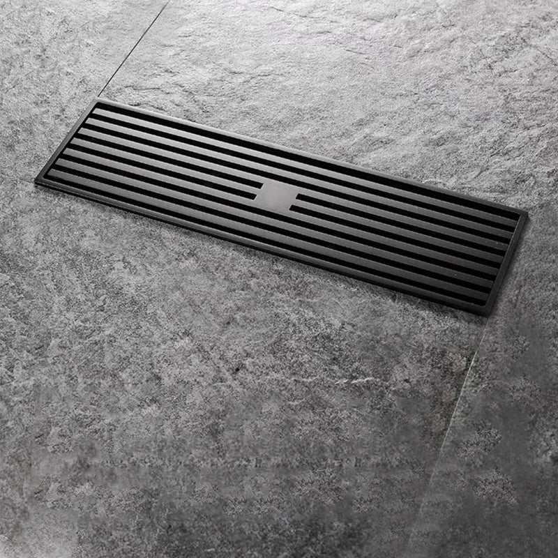 Anti-odor Modern Eco-Friendly Gun Gray Shower Rectangular Brass 8*20cm Floor Drain for Bathroom and Balcony