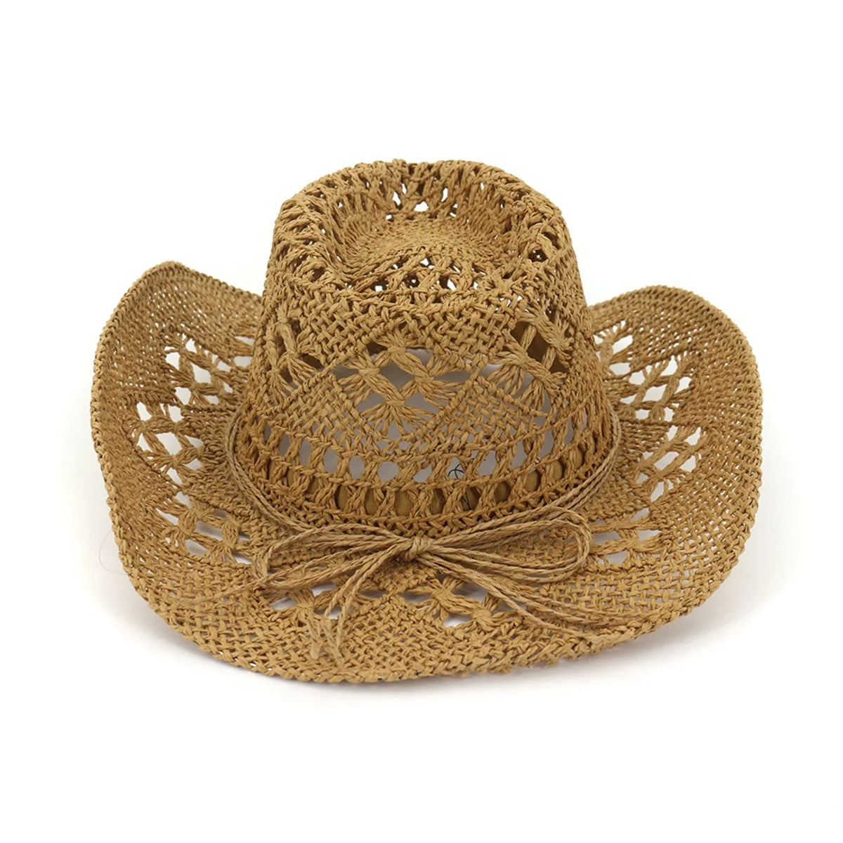 Hand-Woven Straw Hat Summer Outdoor Men Women Western Cowboy Breathable Beach Sun Visor Hats