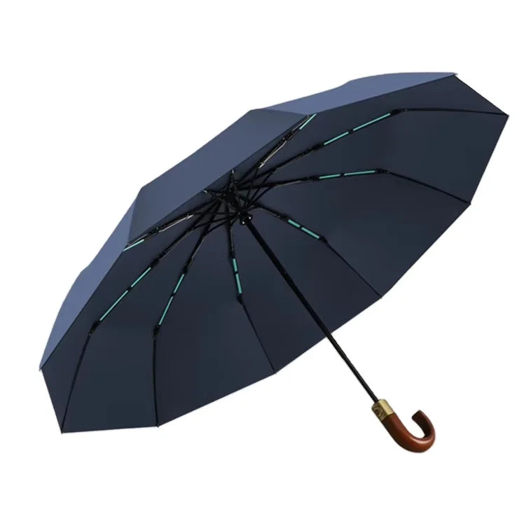 New Buy Bulk Wooden Handle Designer Auto Sunshade  Customized Compact Rain Automatic Windproof 3 Folding Umbrella