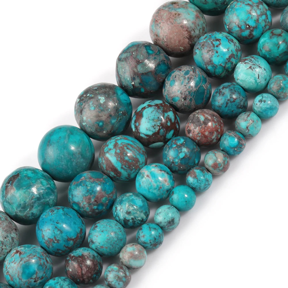 Wholesale Smooth Blue Green American Turquoise Howlite Stone Beads 4/6/8/10MM round for Jewelry DIY
